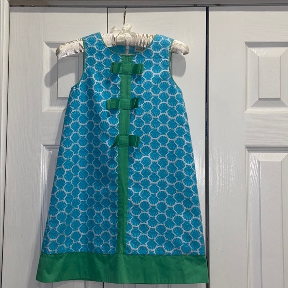 Green and blue seashell dress